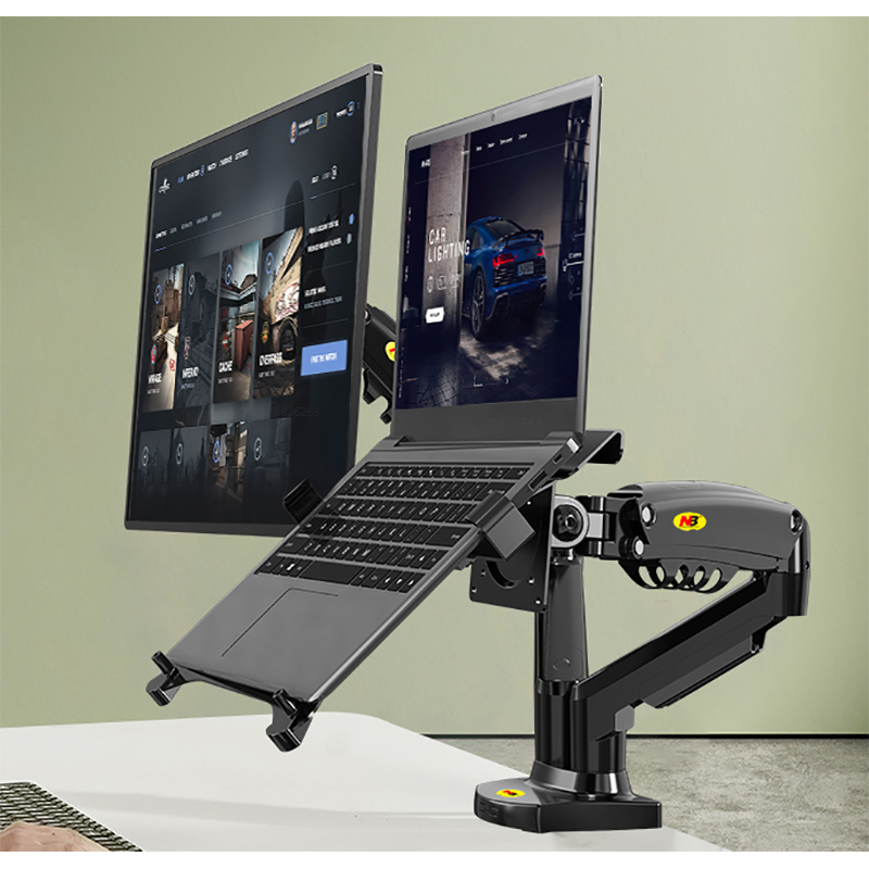 Desktop NB F160 + FP-2 Gas Spring Dual Arm for 17"-27" Monitor Holder 