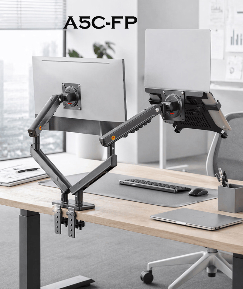 Desktop NB F160 + FP-2 Gas Spring Dual Arm for 17"-27" Monitor Holder  — photo 5