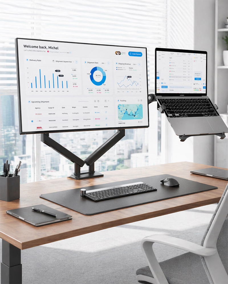 Desktop NB F160 + FP-2 Gas Spring Dual Arm for 17"-27" Monitor Holder  — photo 6