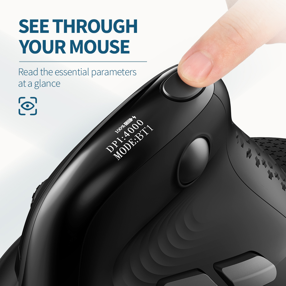 Delux M618XSD Seeker Ergonomic Vertical Mouse with OLED Screen 4000DPI — photo 3