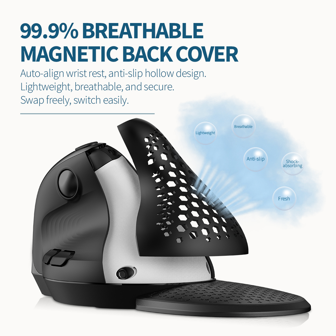 Delux M618XSD Seeker Ergonomic Vertical Mouse with OLED Screen 4000DPI — photo 6