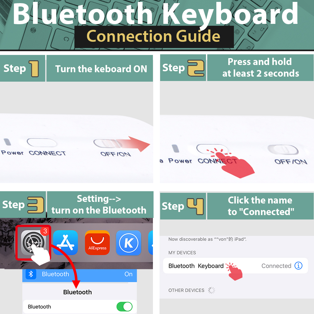 Mini Wireless Keyboard Bluetooth Keyboard For ipad Phone Tablet Portab — photo 6