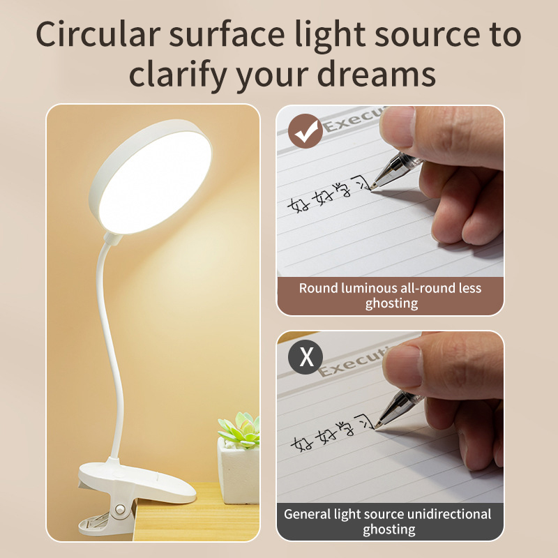 Led Table Lamp USB Rechargeable Night Light With Folding Clamp Study S — photo 3
