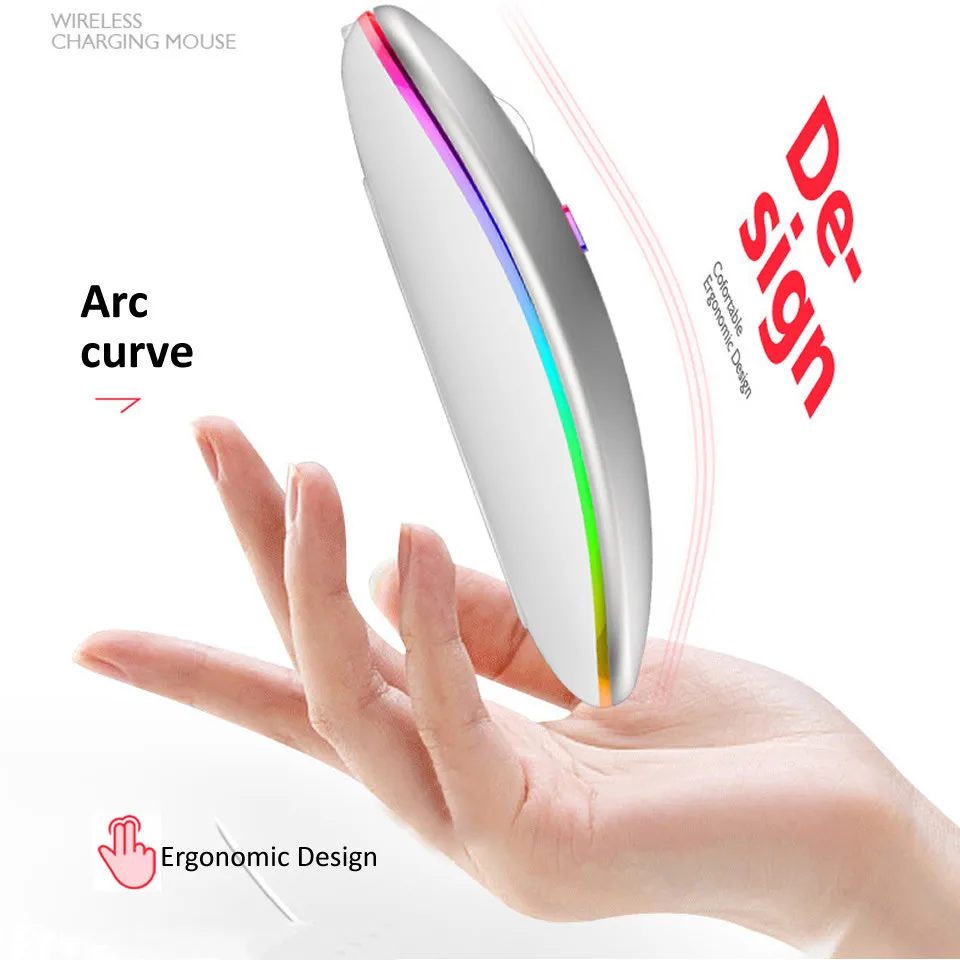 Wireless Mouse Bluetooth--compatible RGB Rechargeable Mouses Wireless  — photo 6