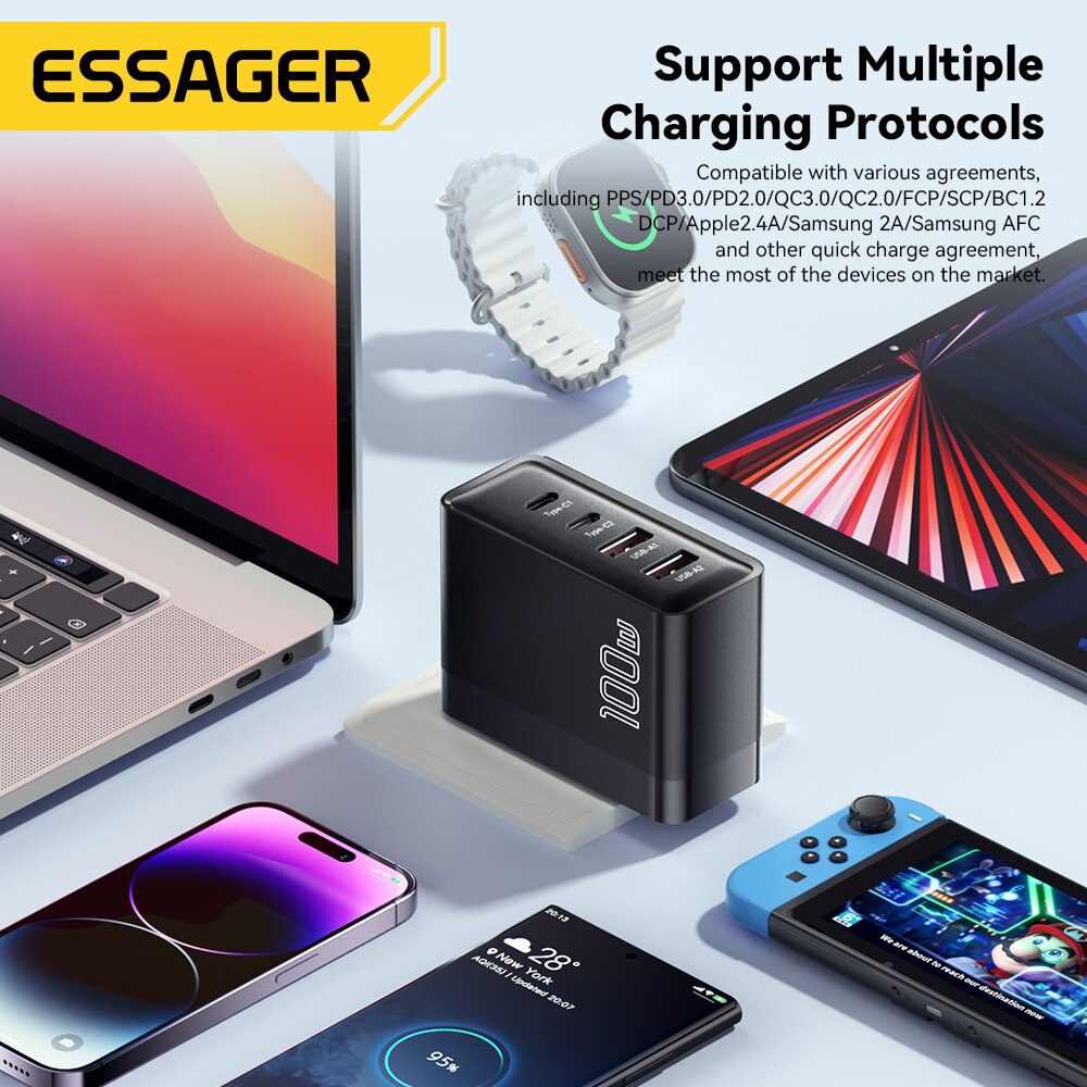 Essager 100W GaN USB Type C Caricabatterie PD QC Quick Charge 4.0 3.0  — photo 2