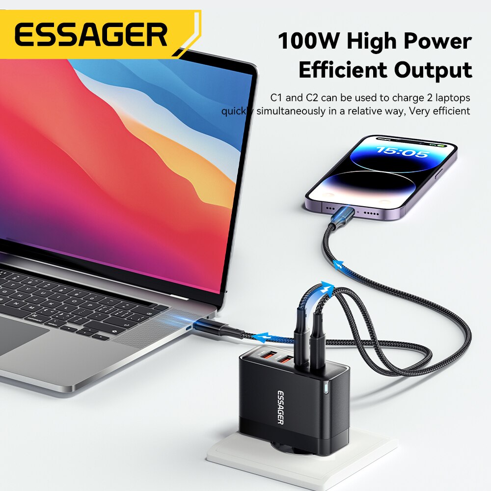 Essager 100W GaN USB Type C Caricabatterie PD QC Quick Charge 4.0 3.0  — photo 5
