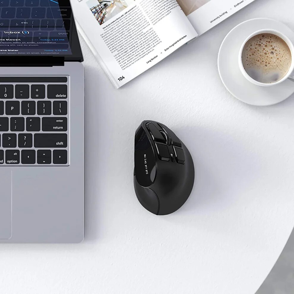 JOMAA 2.4G Wireless Mouse Rechargeable Bluetooth Mouse Ergonomic Verti — photo 6