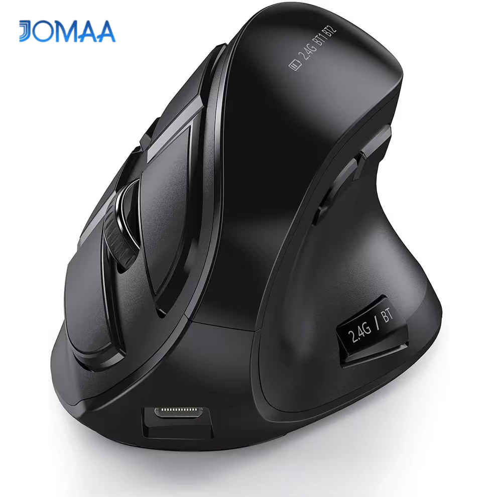 JOMAA 2.4G Wireless Mouse Rechargeable Bluetooth Mouse Ergonomic Vertical Mouse for Mac Wi