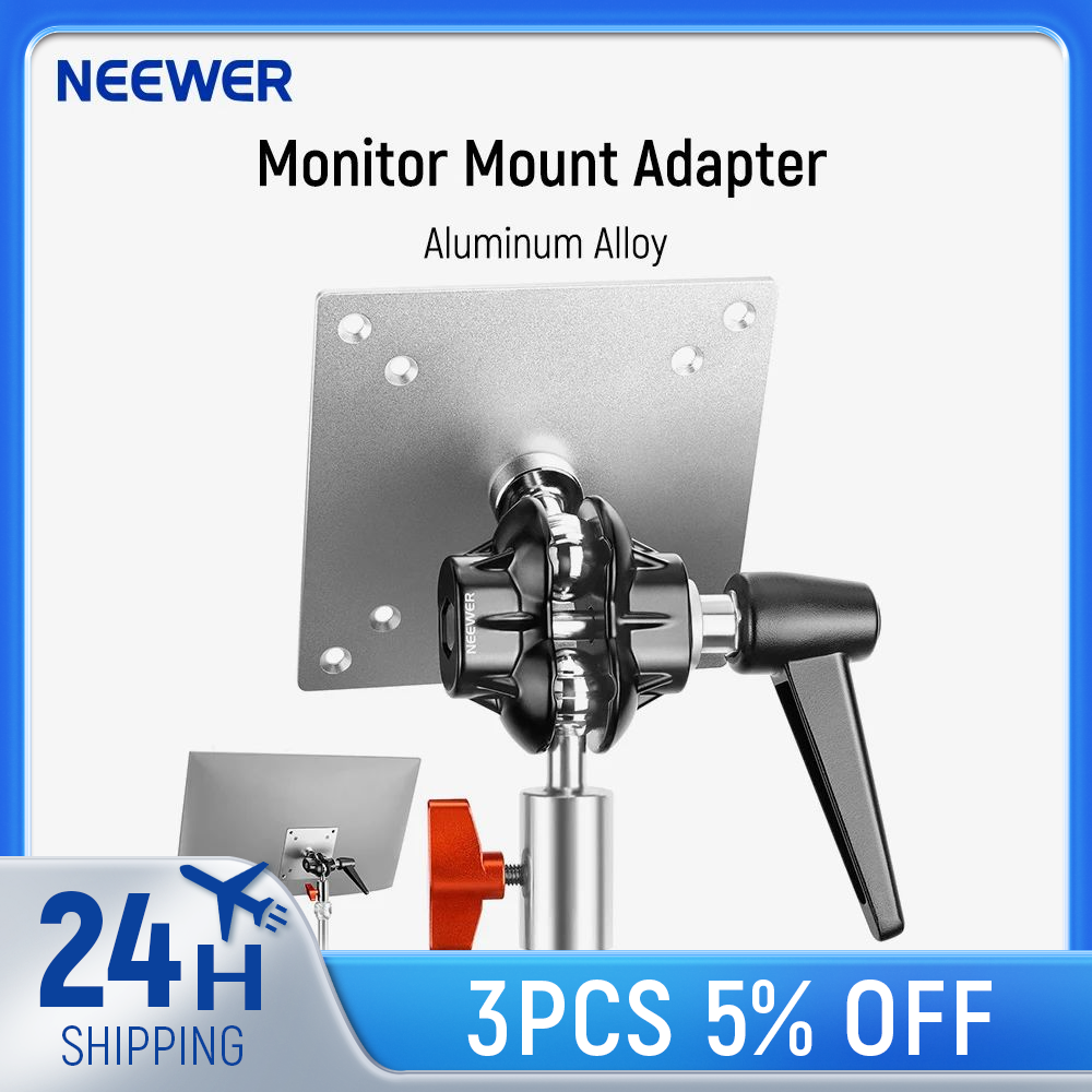 NEEWER Monitor Mount Adapter with VESA Mount, Adjustable Aluminum Alloy Light Stand Adapte