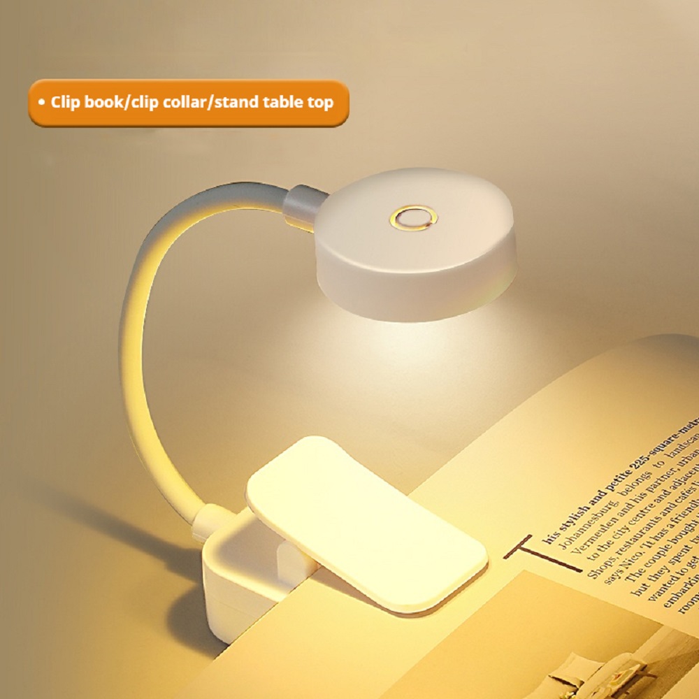 Mini Clip Book Lamp LED Table Lamp Eye Protection 3 Colors Battery Pow — photo 3