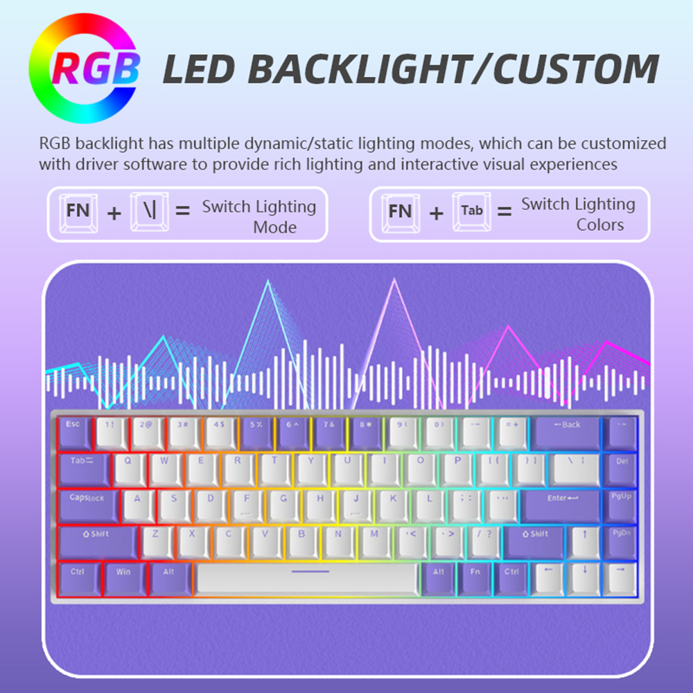 G68 Gaming Mechanical keyboard Wireless/Bluetooth Hot-Swappable 65% Ke — photo 3