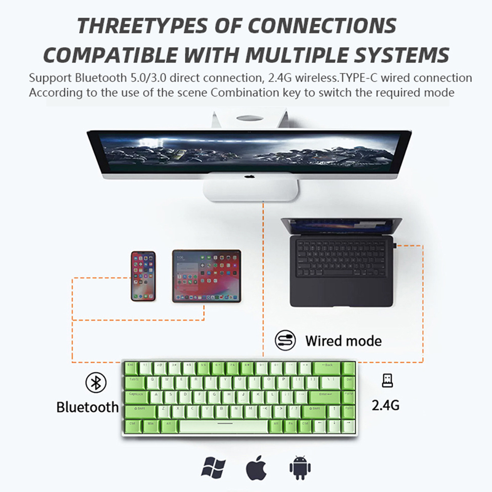 G68 Gaming Mechanical keyboard Wireless/Bluetooth Hot-Swappable 65% Ke — photo 6