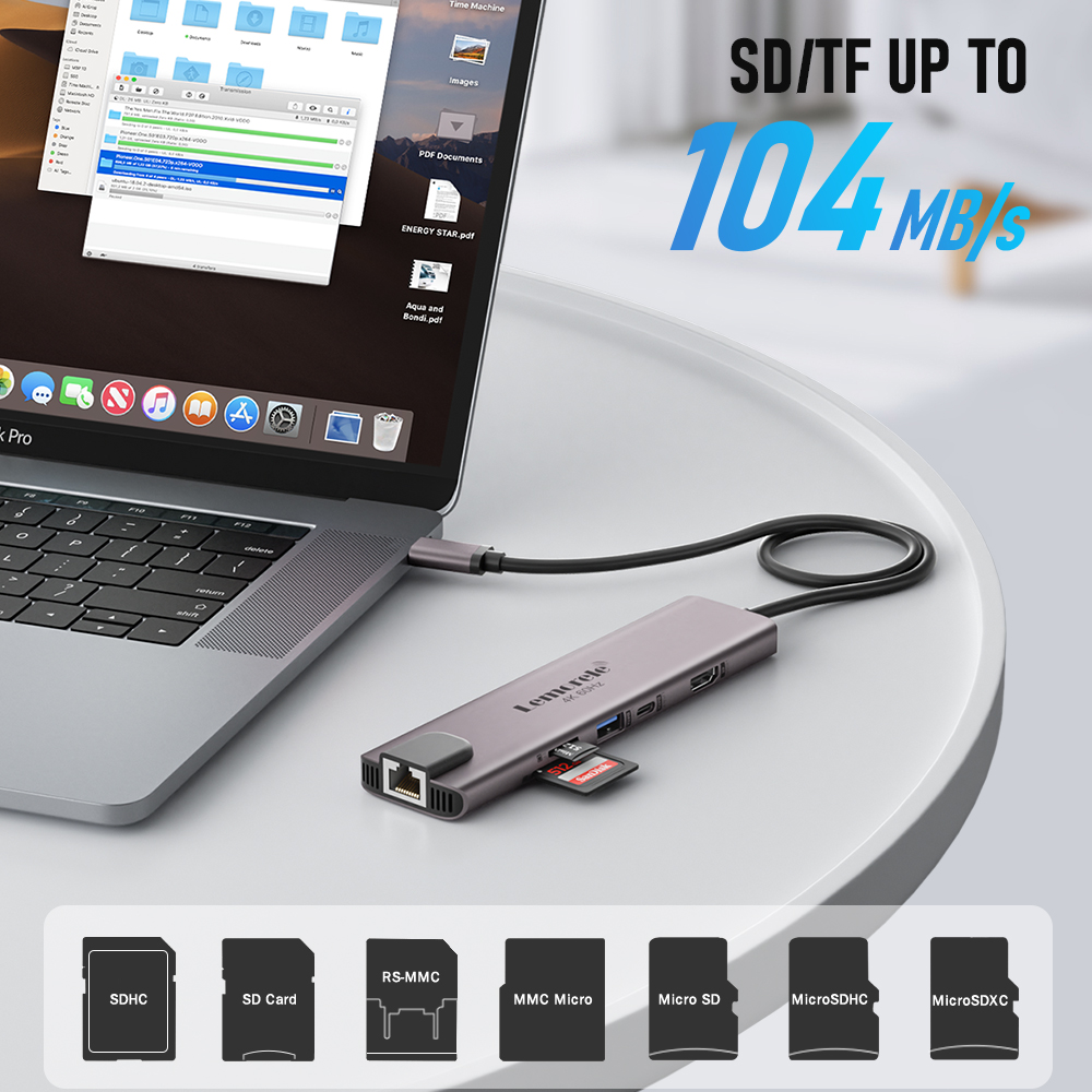 Lemorele 10 in 1 USB C HUB Docking Station Type C Adapter 4K@60Hz HDMI — photo 3
