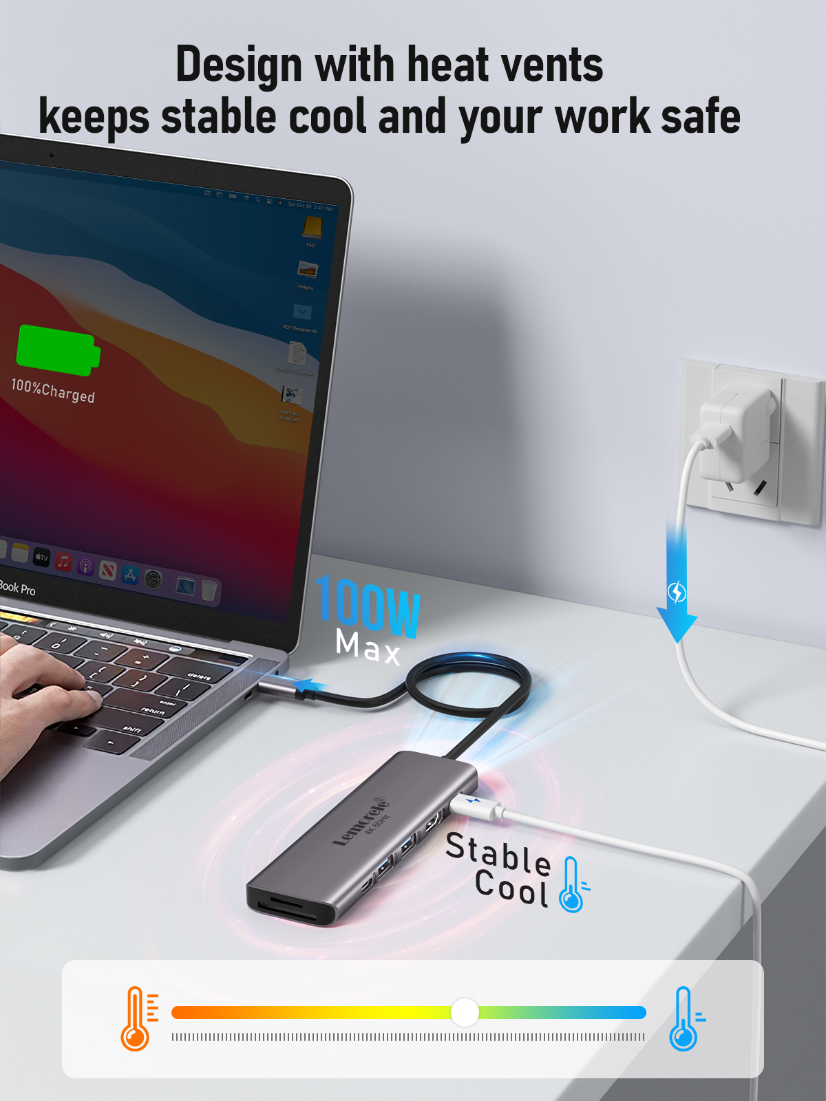 Lemorele 7-in-1 USB HUB Docking Station USB-C Hub HDMI 4K 60Hz USB 3.0 — photo 4