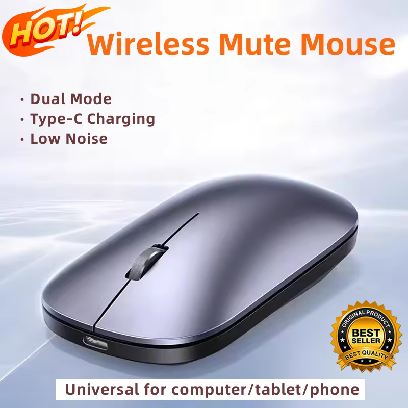 New Wireless Mouse Type-C Charging Silent Click Portable Office Ergono