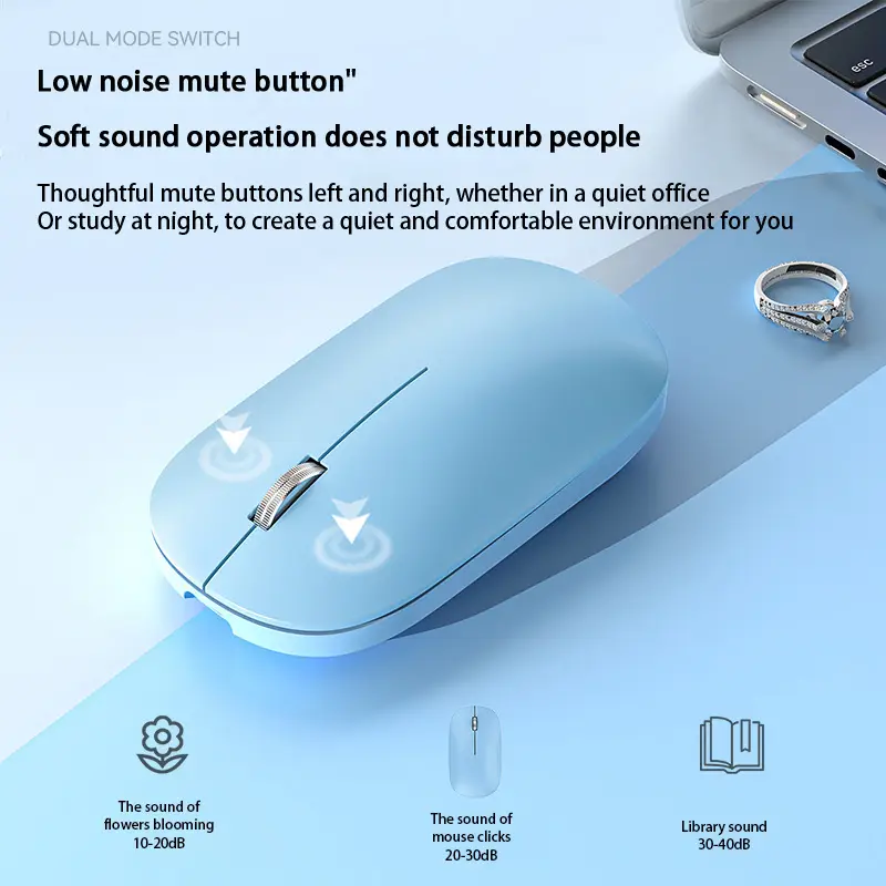 New Wireless Mouse Type-C Charging Silent Click Portable Office Ergono — photo 4