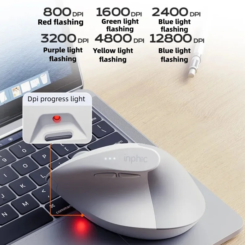Inphic X9 PRO Vertical Wireless Mouse Type-C Fast Charging Ergonomic S — photo 3