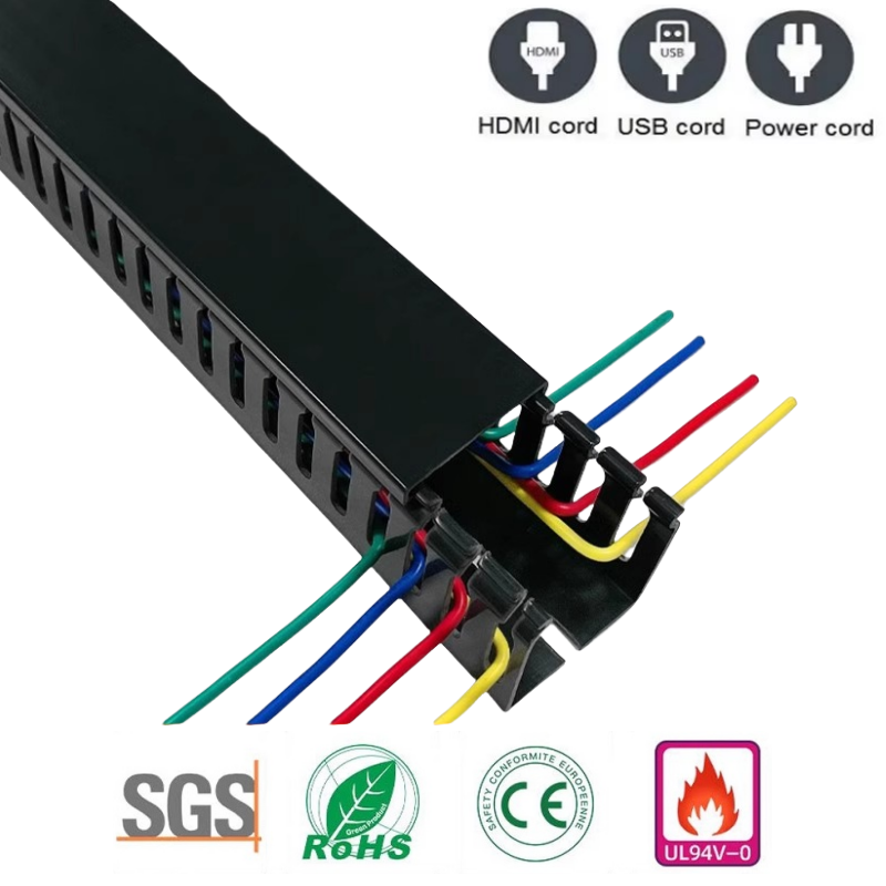 Flame retardant Cable Trunk PVC Cable Management tray Open Slot Channel Desk wire Organize