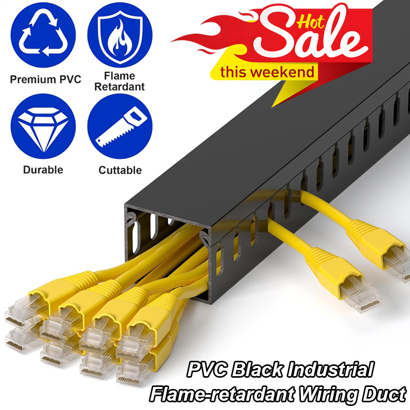 PVC Industrial Flame-retardant Wiring Duct black cable Management Tray Desk Wire Organizer