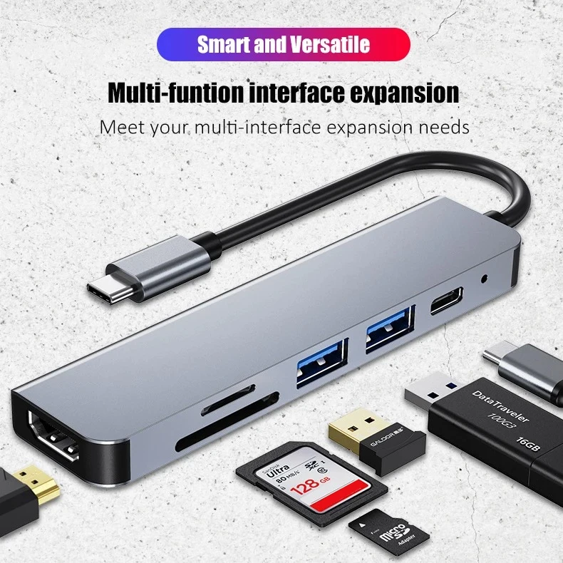 USB C Hub Type C 3.0 Adapter to 4K HDMI SD TF Card PD Fast Charge Spli — photo 3