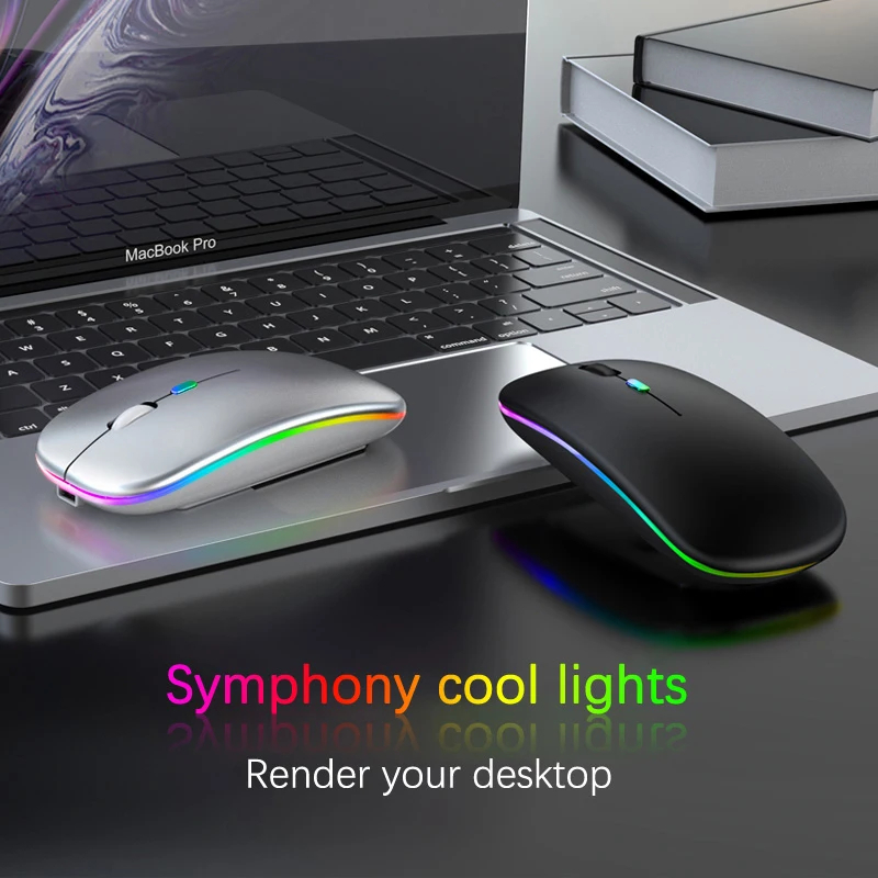 HOMEFISH PHONEPACE Dual Mode Wireless Mouse 2.4G Bluetooth Rechargeable Silent LED Backlit