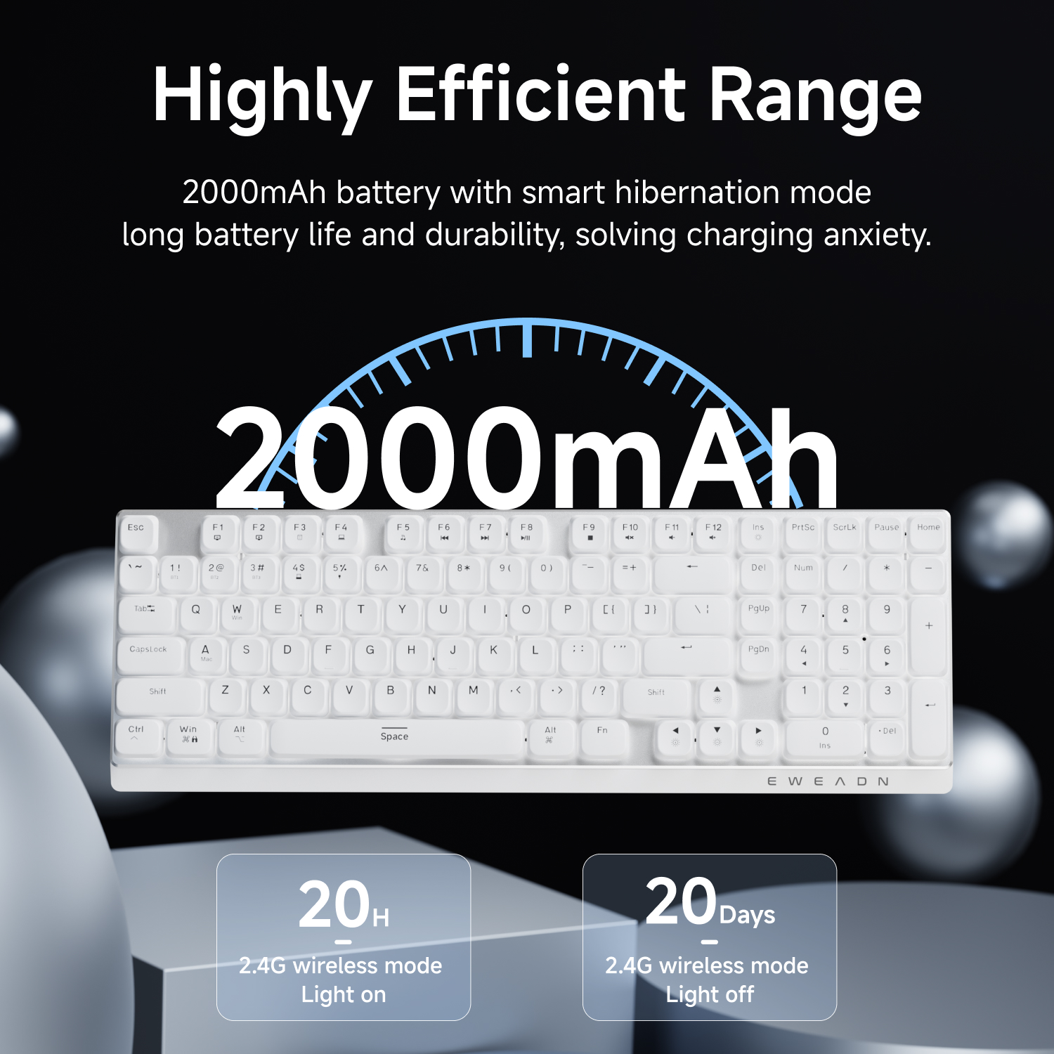 EWEADN Wireless Low-Profile Mechanical Gaming Keyboard, Slim Ergonomic — photo 4