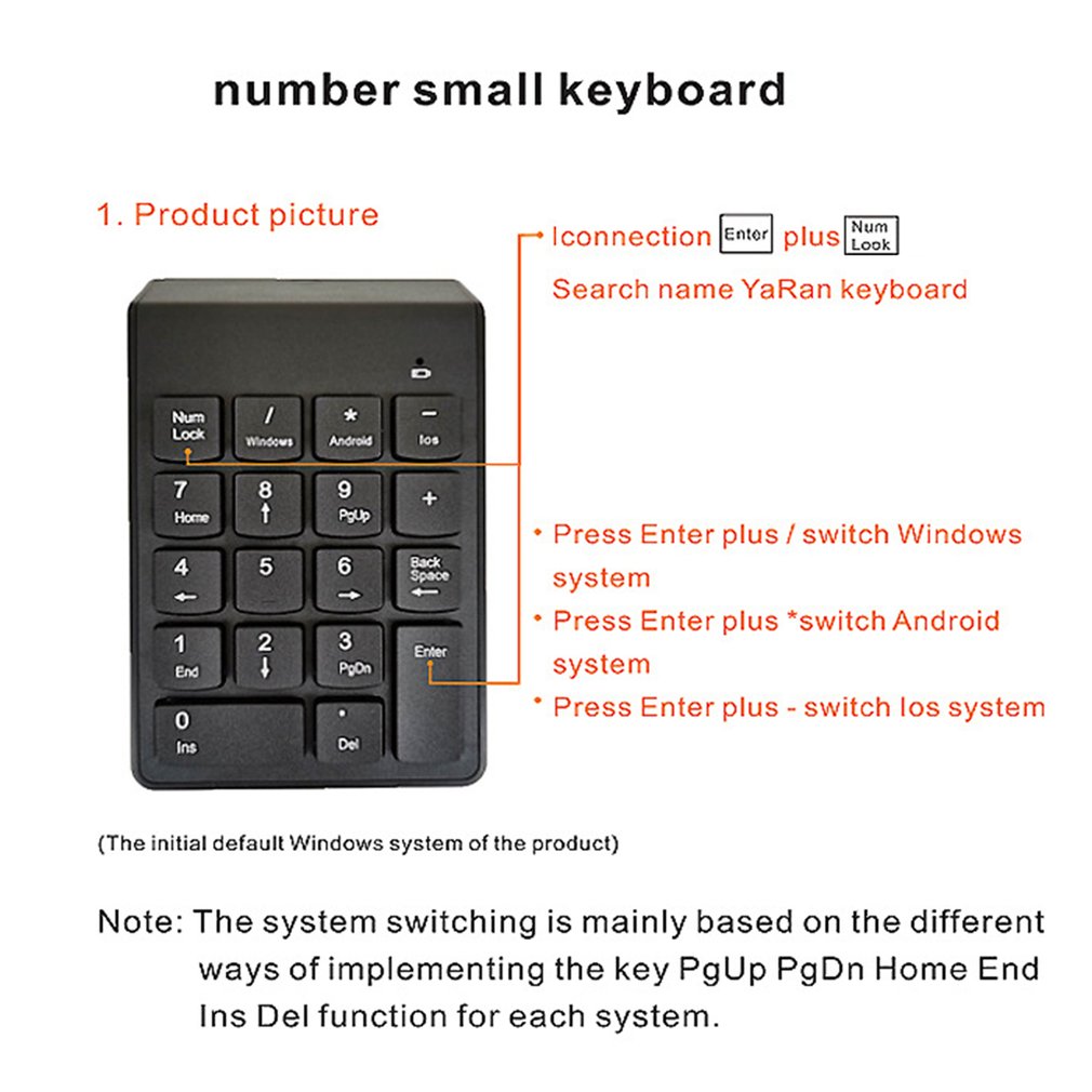 18 Keys 2.4G Wireless Keyboard Mini Digital Number Keypad for Accounti — photo 5