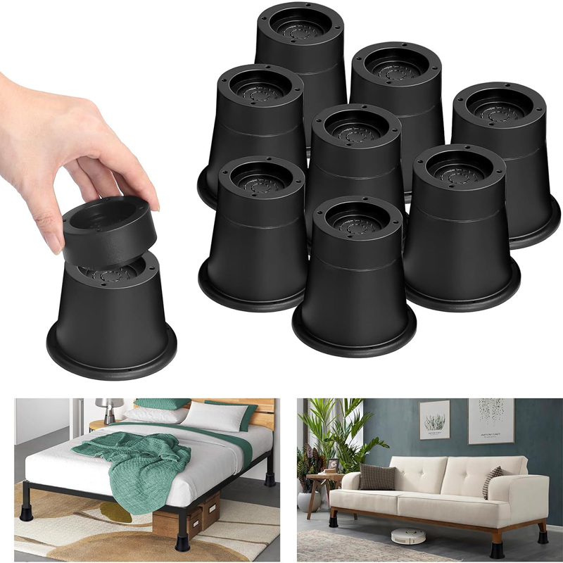 4Pcs Heavy Duty Furniture Riser Round Rubber Sofa Riser Supports Up to 6000 lbs for Sofa T