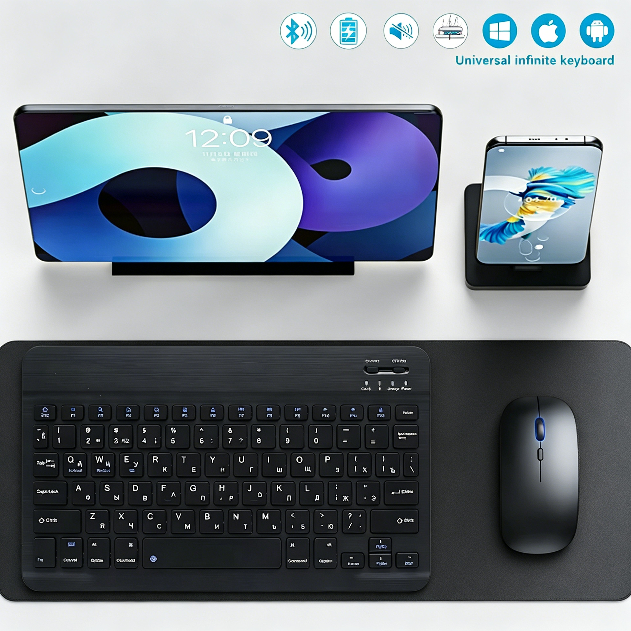 Bluetooth Wireless Keyboard Mobile Phone Tablet Keyb