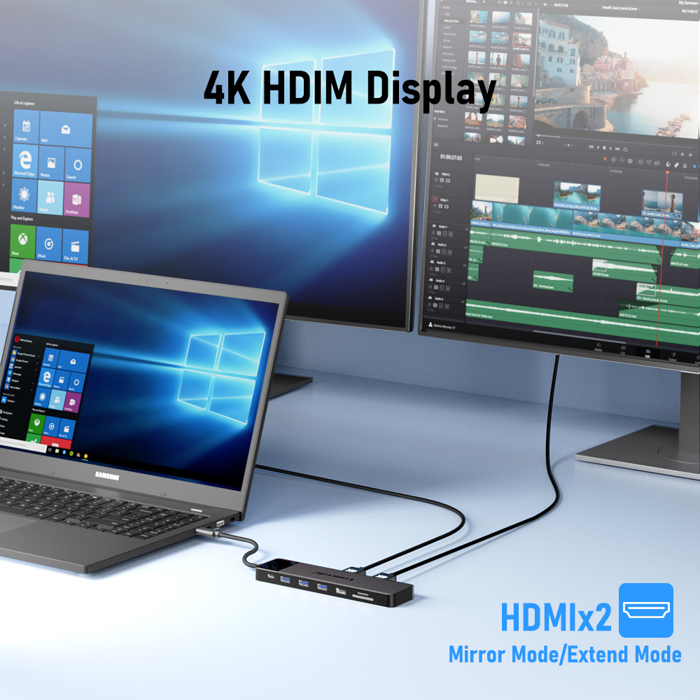 Lemorele USB C HUB 13-in-1 Docking Station 4K 30Hz HDMI USB 3.0 PD 100 — photo 4