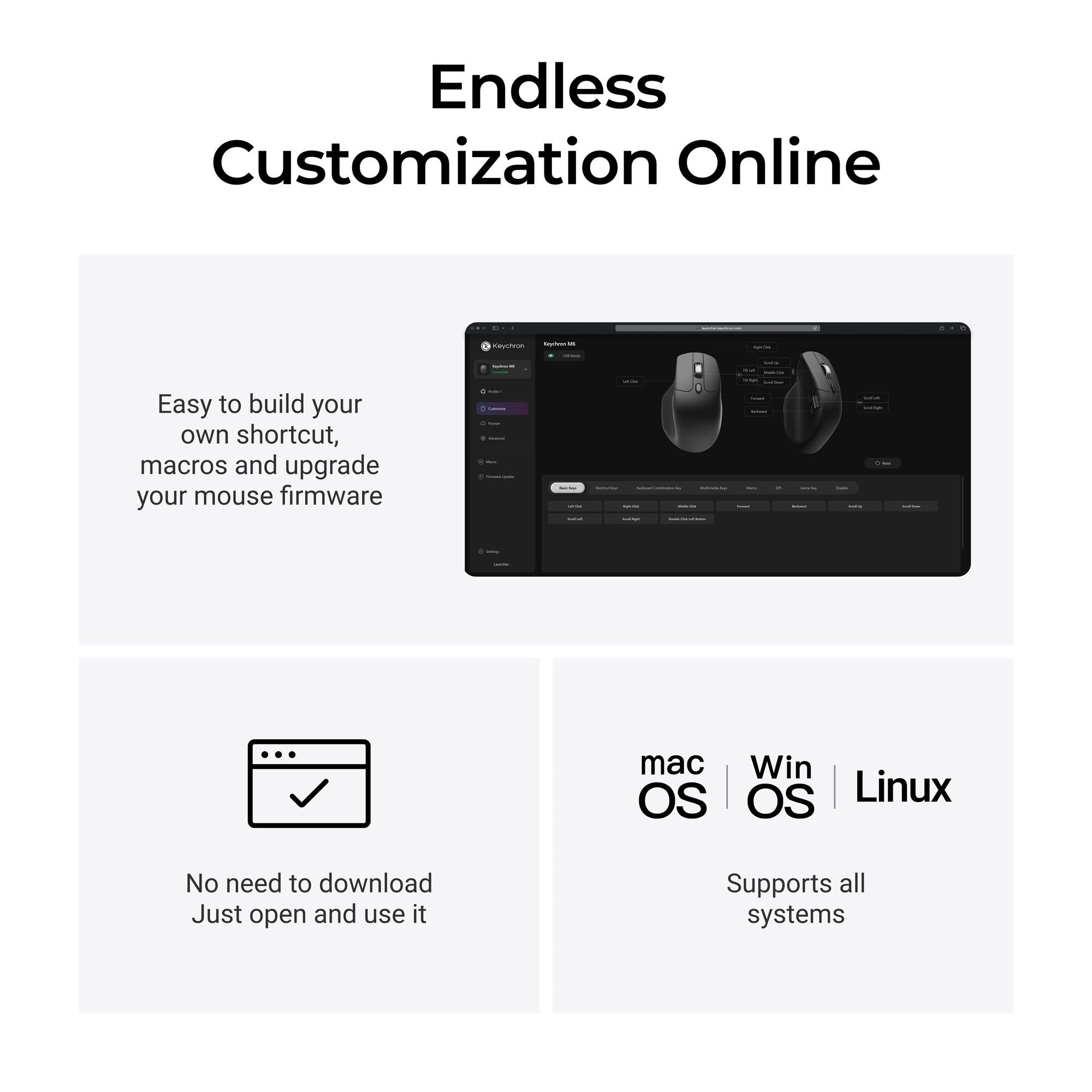 Keychron M6 Wireless Mouse All Silent Micro Switch PixArt 3950 Sensor  — photo 4