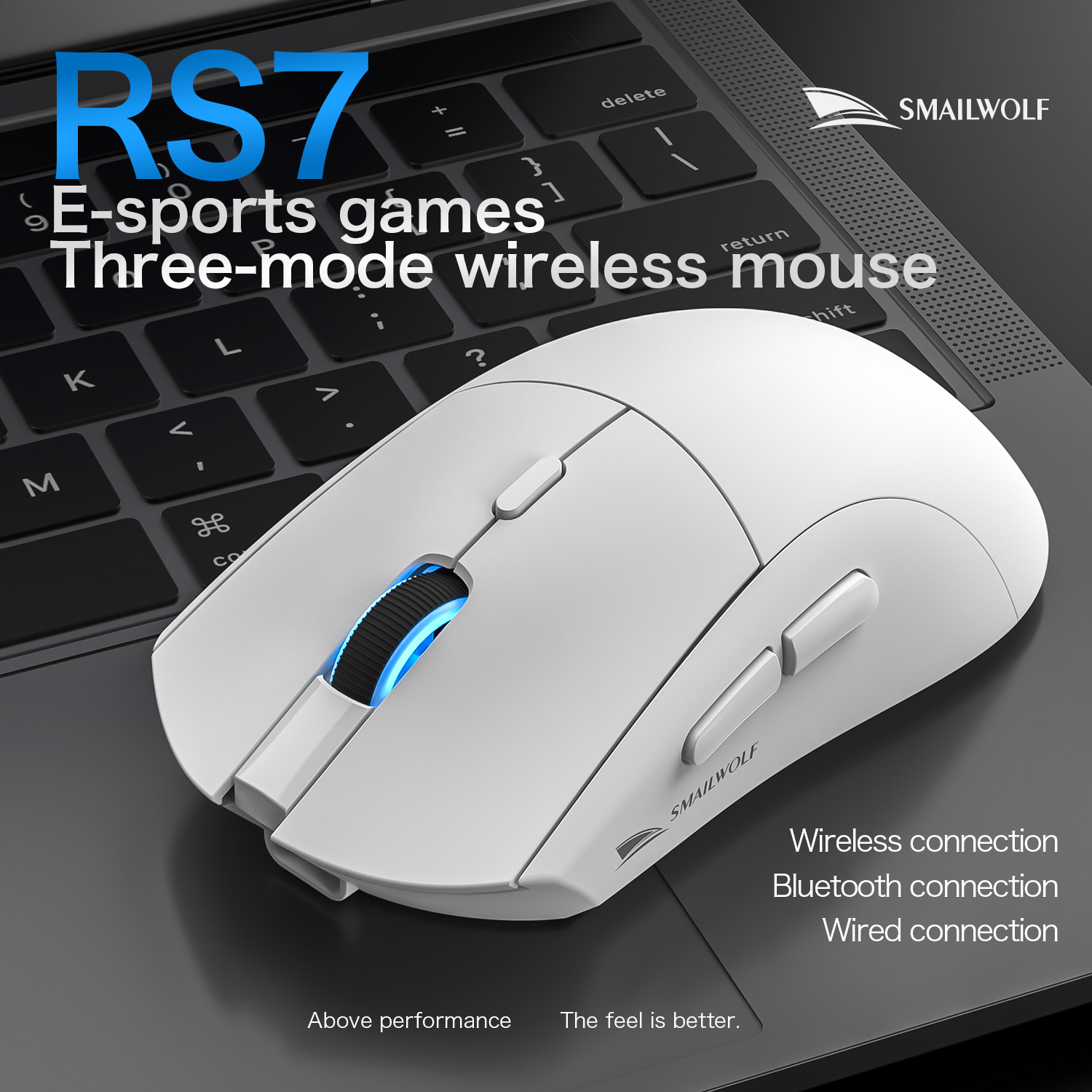 SMAILWOLF RS7 Bluetooth wireless gaming mouse PAW3311 macro driver lap — photo 2