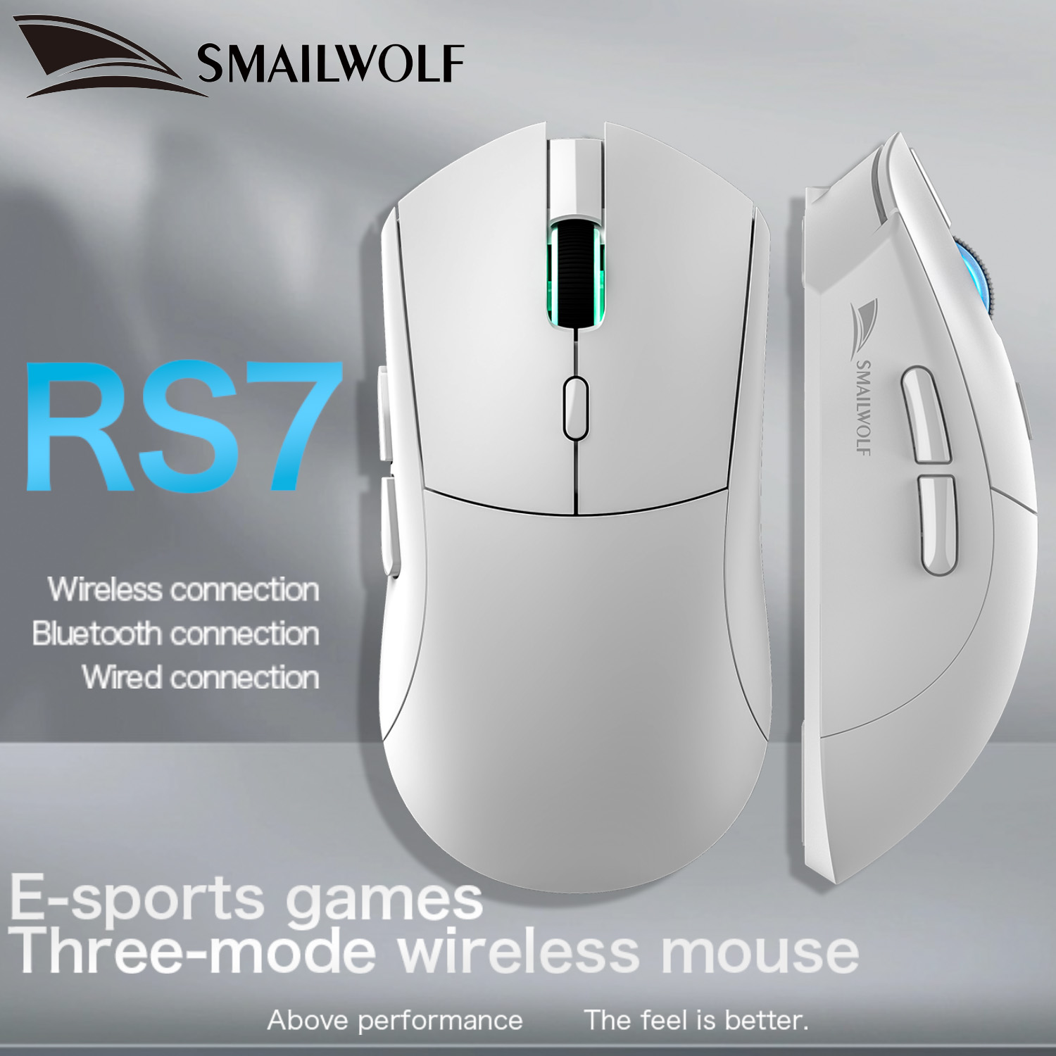 SMAILWOLF RS7 Bluetooth wireless gaming mouse PAW3311 macro driver laptop desktop computer