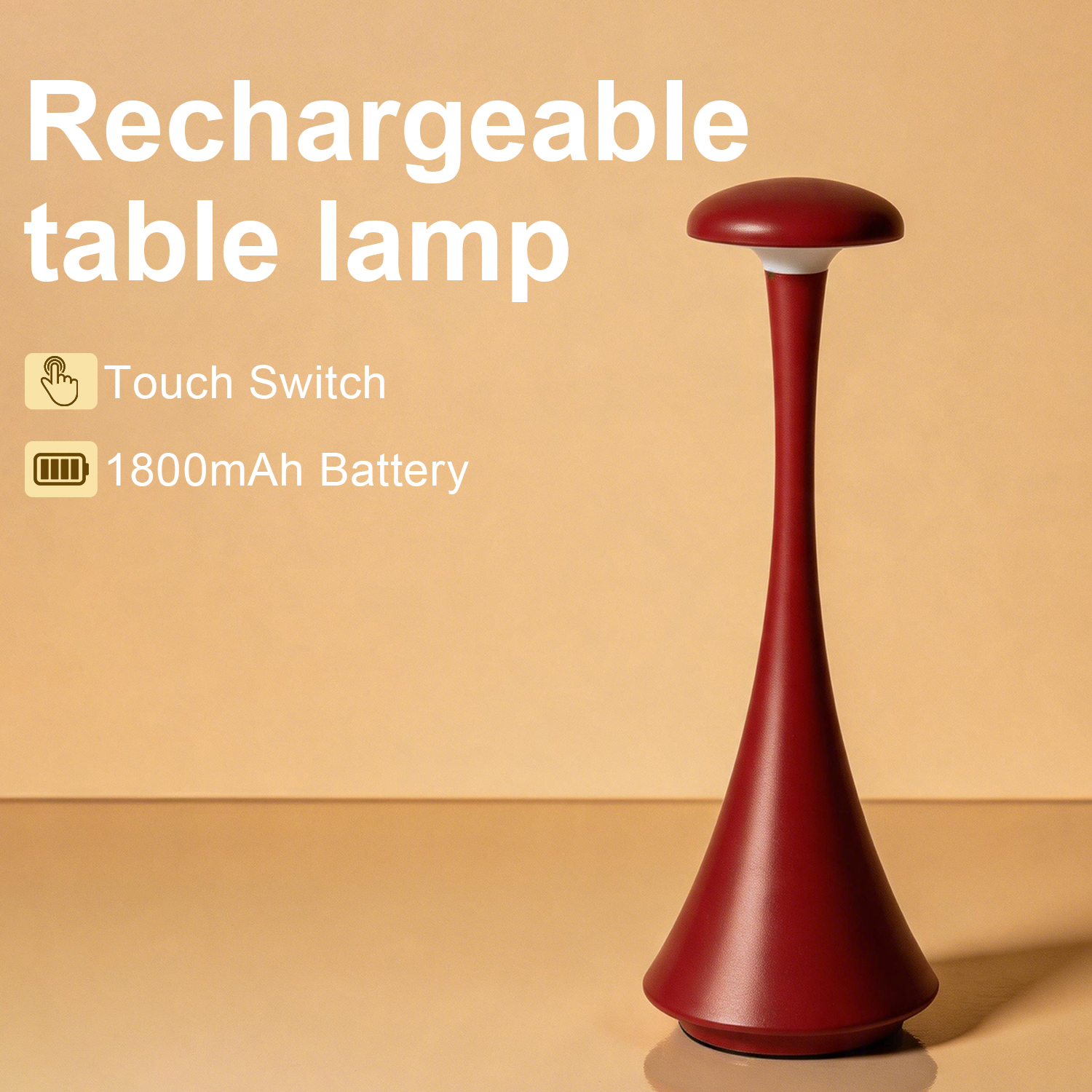 New Arrival Mushroom Table Lamp Rechargeable Wireless Touch Lamp Creat — photo 2