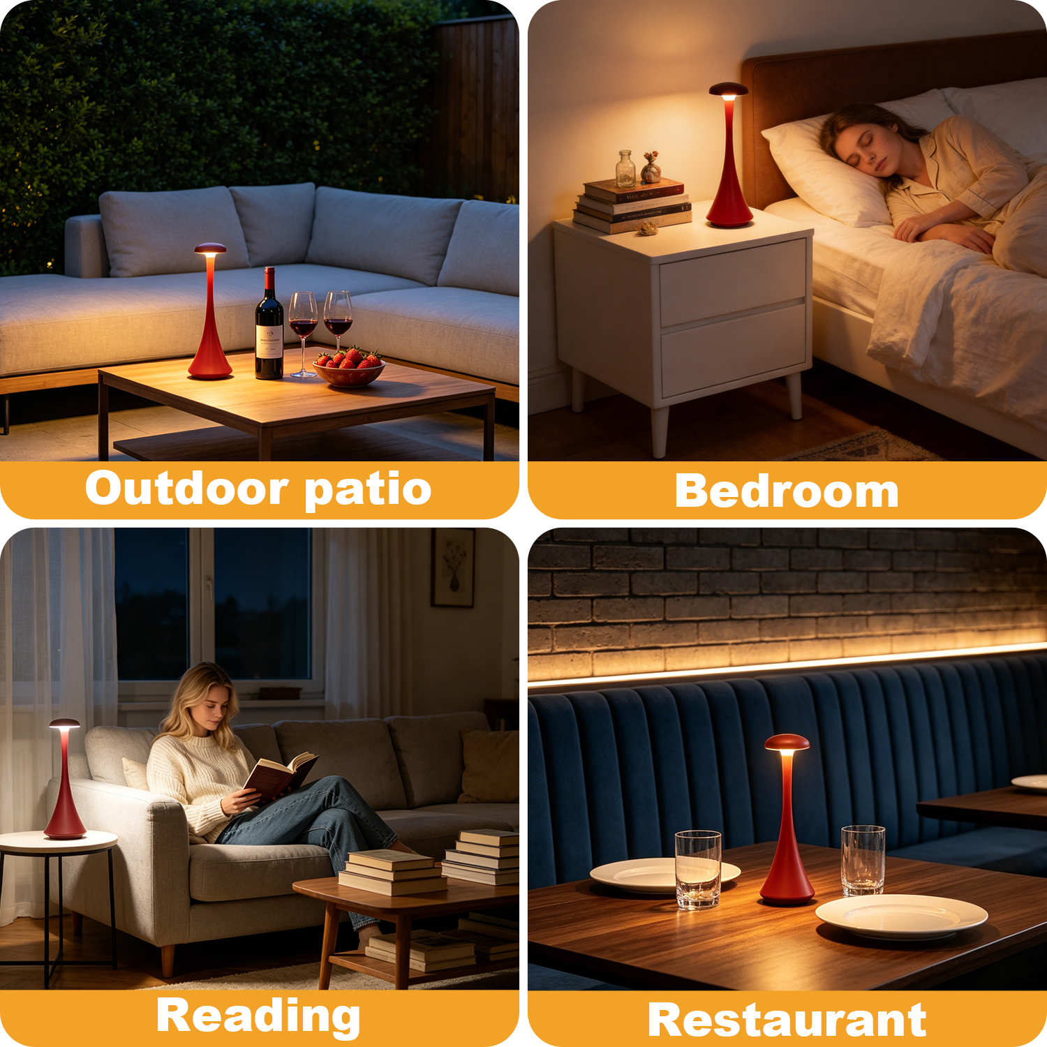 New Arrival Mushroom Table Lamp Rechargeable Wireless Touch Lamp Creat — photo 6