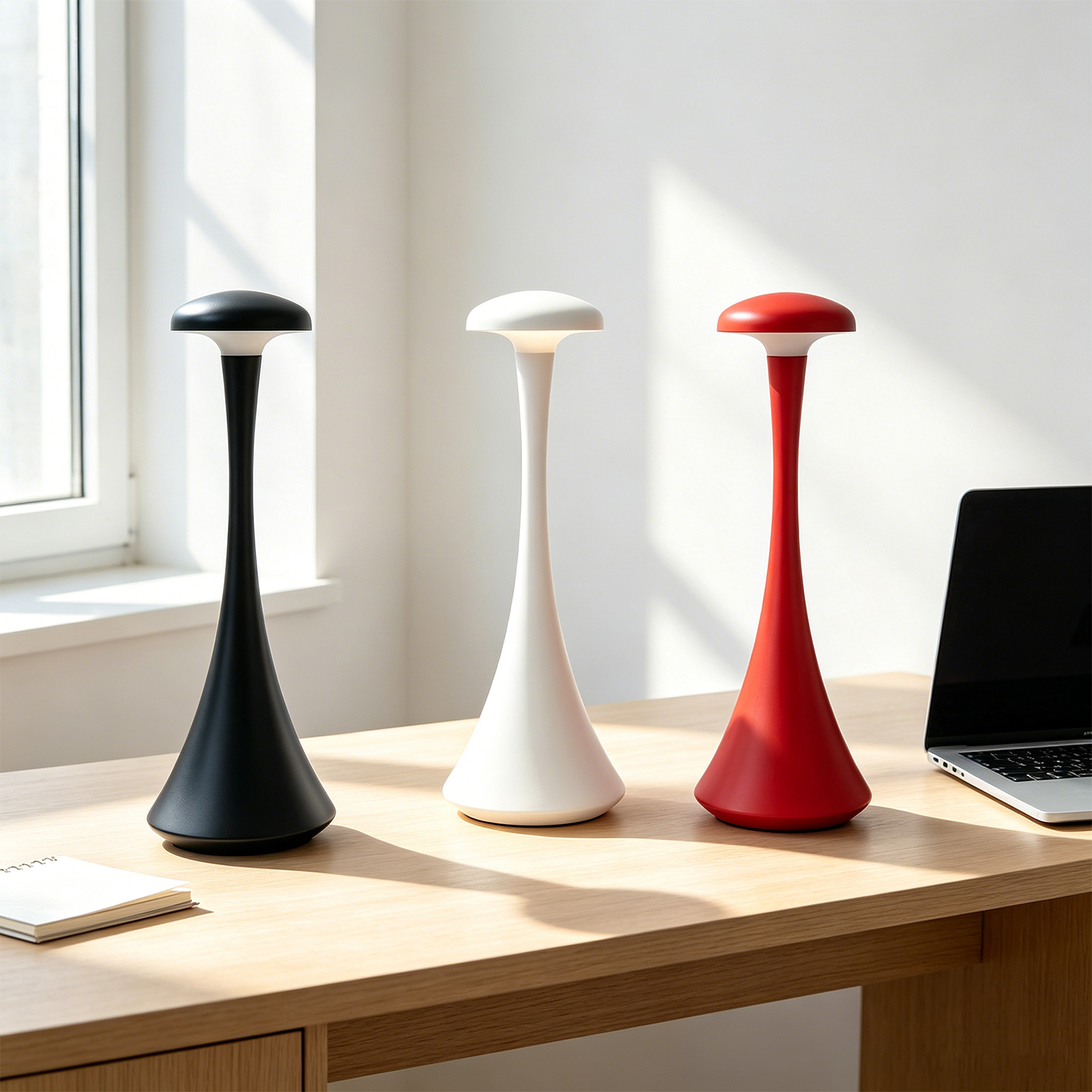 New Arrival Mushroom Table Lamp Rechargeable Wireless Touch Lamp Creative Desk Lamp USB-C 