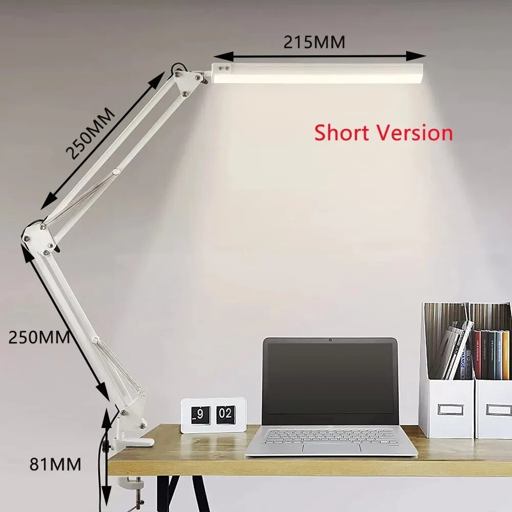 10W LED Desk Lamp with Clamp Swing Arm Eye-Caring Dimmable Desk Light  — photo 6