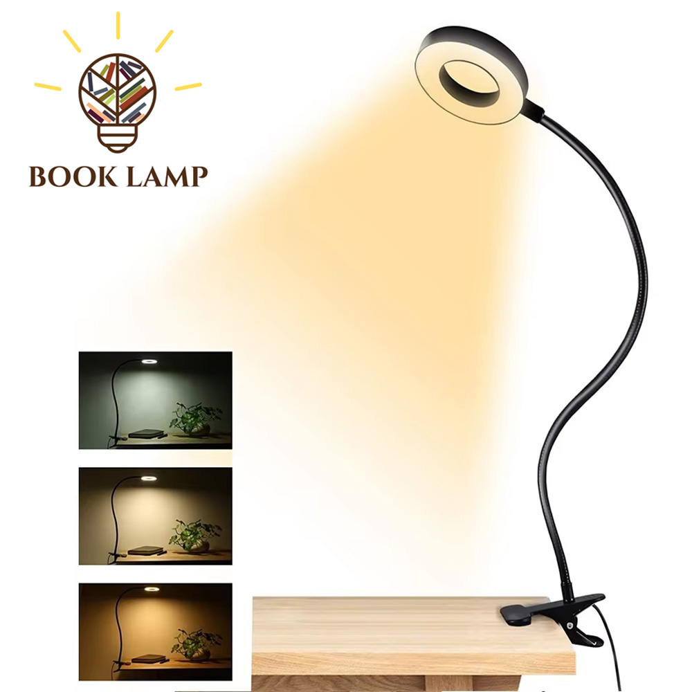 48 LEDs Clip on Desk Lamp 360°Flexible Gooseneck Rea