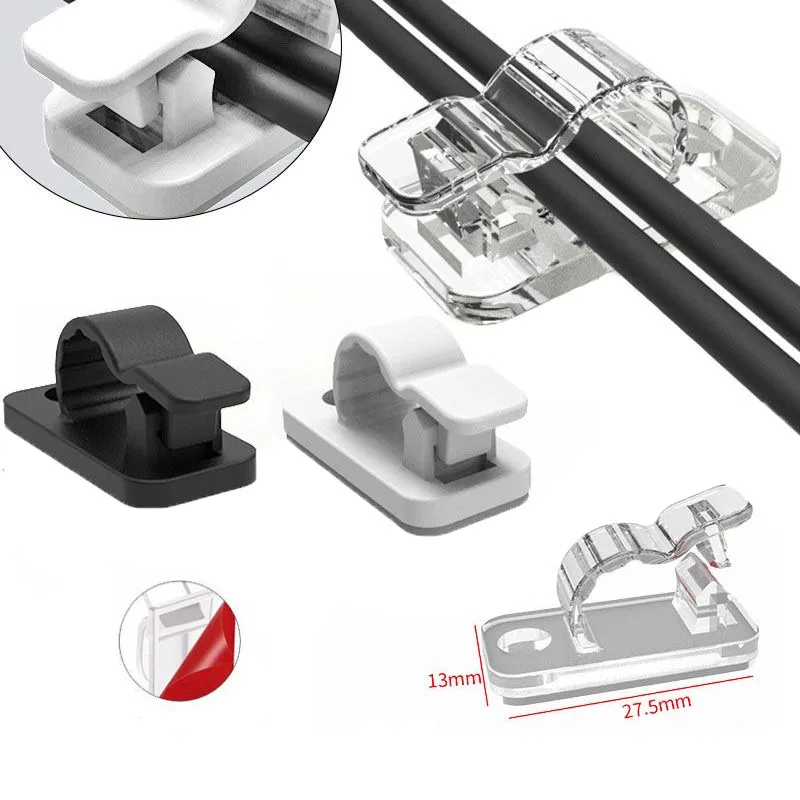 10/50PCS Cable Organizer Clips Cable Management Wire Manager Cord Holder USB Charging Data