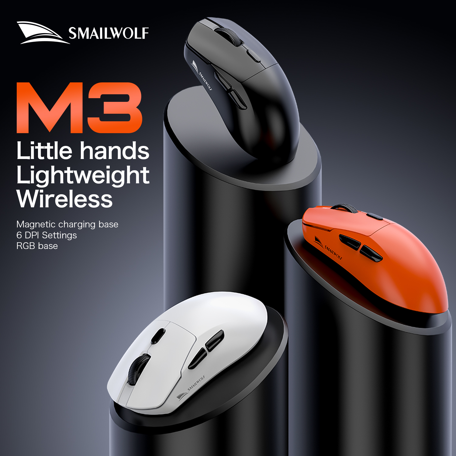 SMAILWOLF M3pro Bluetooth wireless gaming mouse PAW3311 lightweight no — photo 2