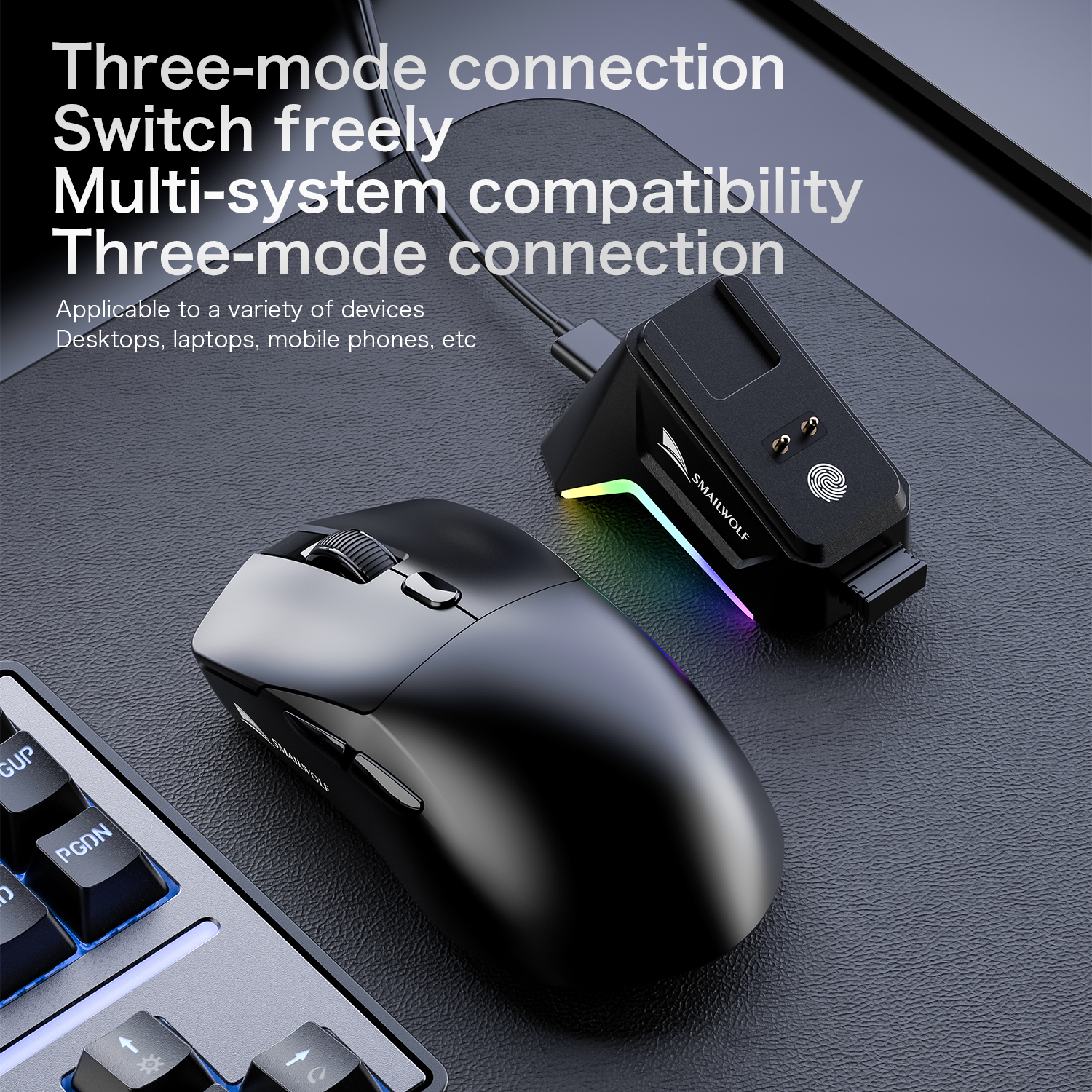 SMAILWOLF M3pro Bluetooth wireless gaming mouse PAW3311 lightweight no — photo 4