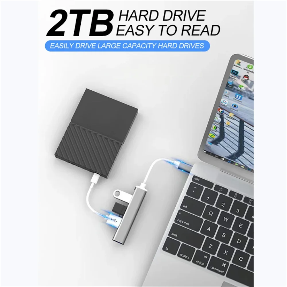 4 Ports Type C Hub One Drag Four Expanders High Speed 5Gbps Multi USB  — photo 5