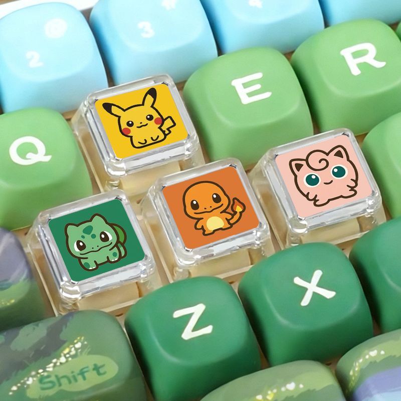 Pokémon Cross Axle Mechanical Keyboard Key Backlight Custom Keycaps Crystal Keycaps