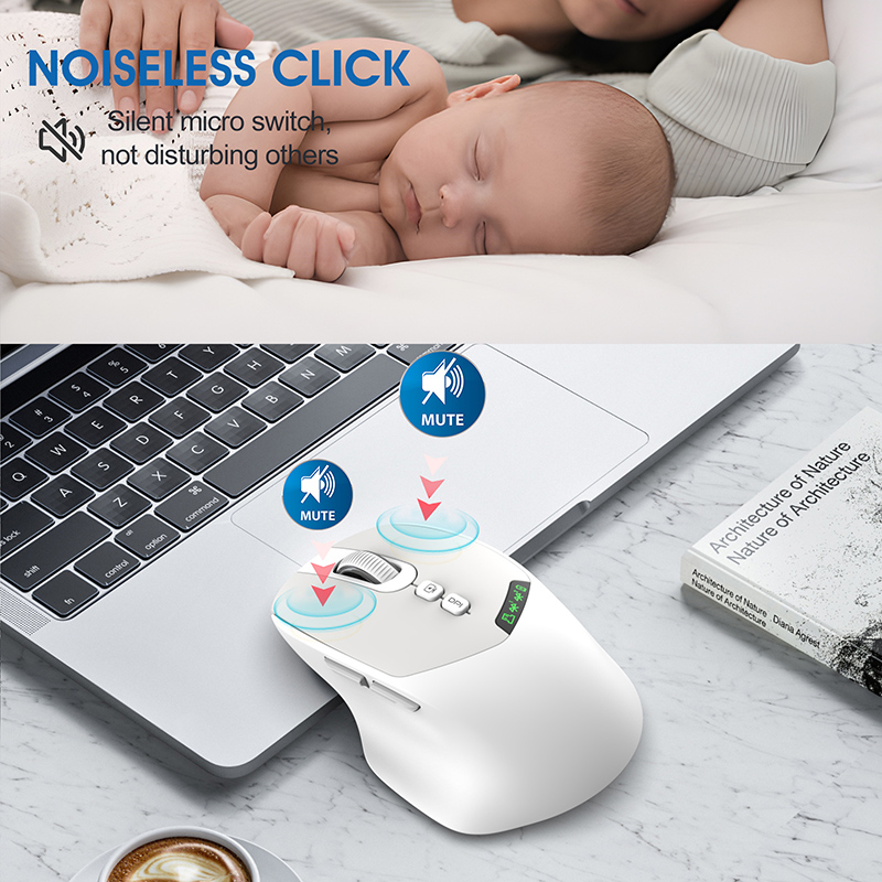 T02 Dual-mode Wireless Silent Mouse with Bluetooth 2.4G, DPI Adjustmen — photo 4