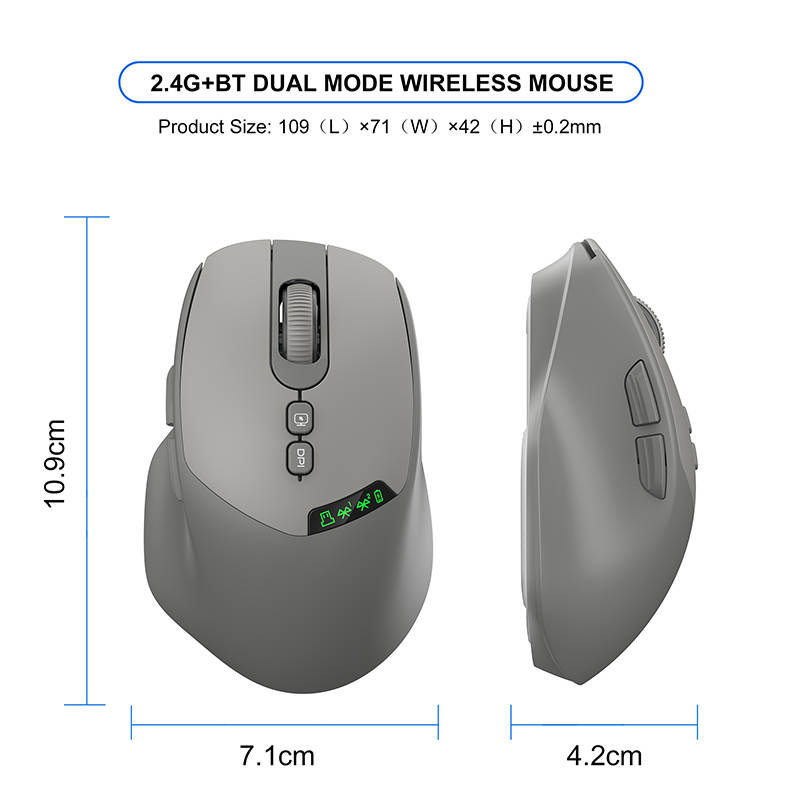 T02 Dual-mode Wireless Silent Mouse with Bluetooth 2.4G, DPI Adjustmen — photo 5