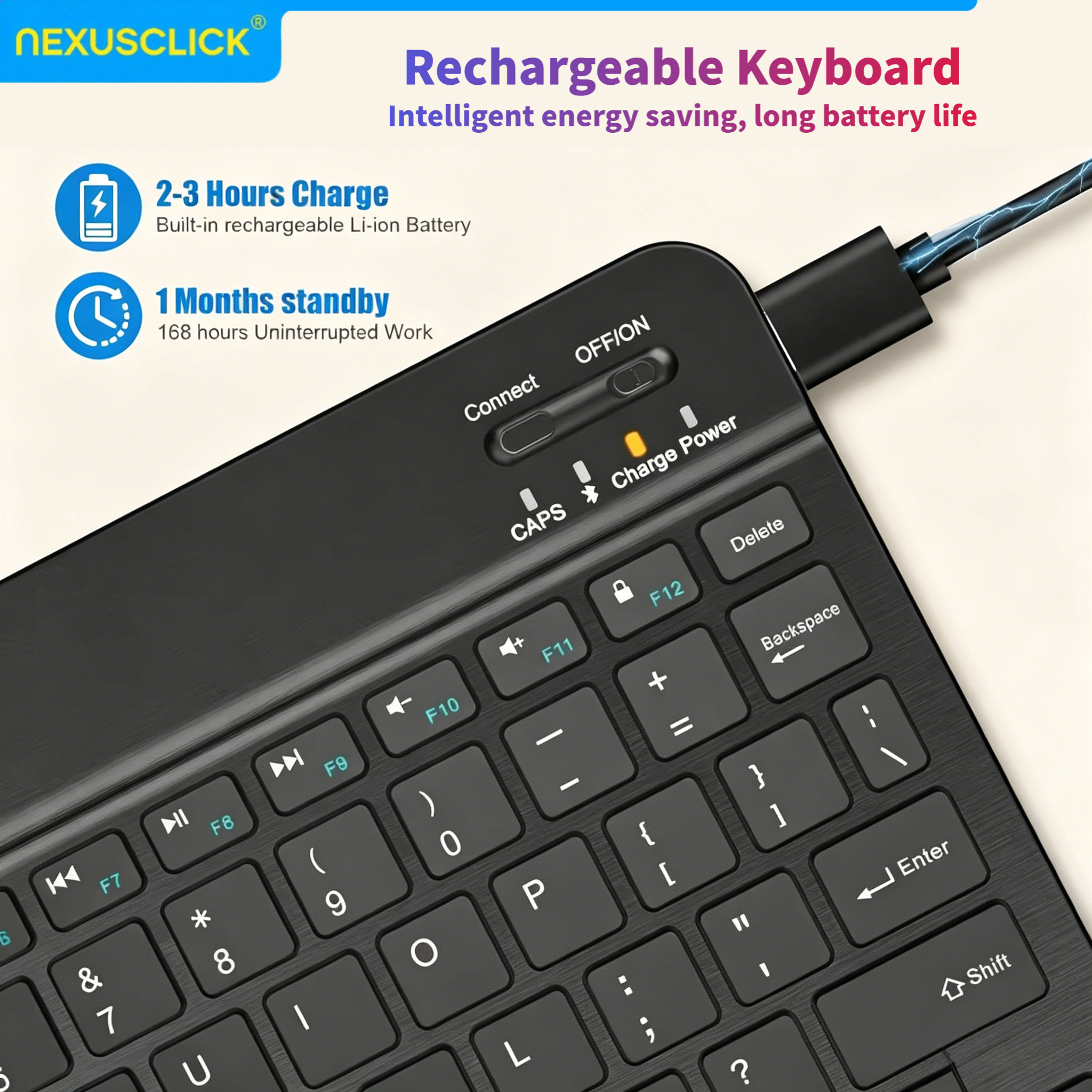 NexusClick Wireless Bluetooth Keyboard Compatible with iPad 10th Gener — photo 2