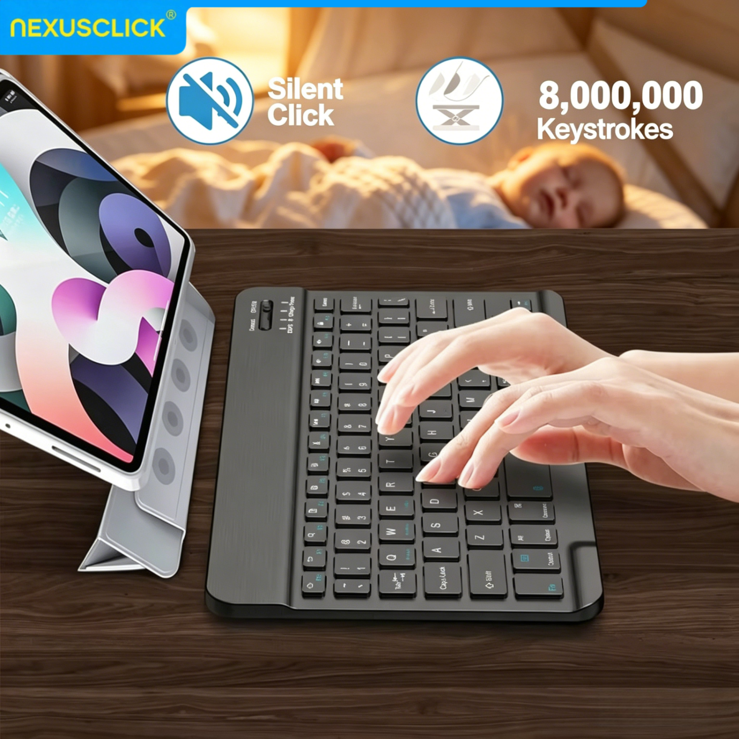 NexusClick Wireless Bluetooth Keyboard Compatible with iPad 10th Gener — photo 3