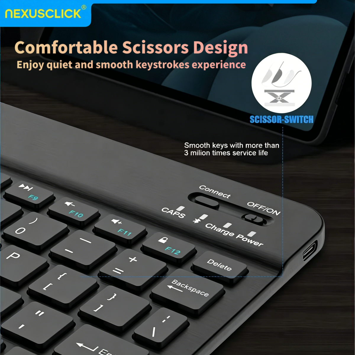 NexusClick Wireless Bluetooth Keyboard Compatible with iPad 10th Gener — photo 5