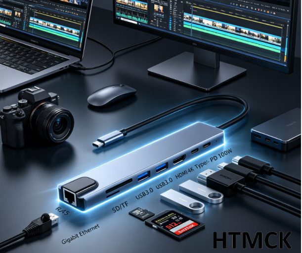8In1 7In2 7In1 USB C Hub with 4K HDMI RJ45 SD/TF Card Reader PD Fast C — photo 3