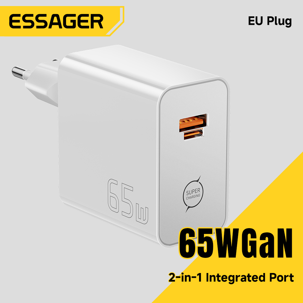 ESSAGER 65W GaN Fast Charger PD3.0 PPS QC4.0 Compati
